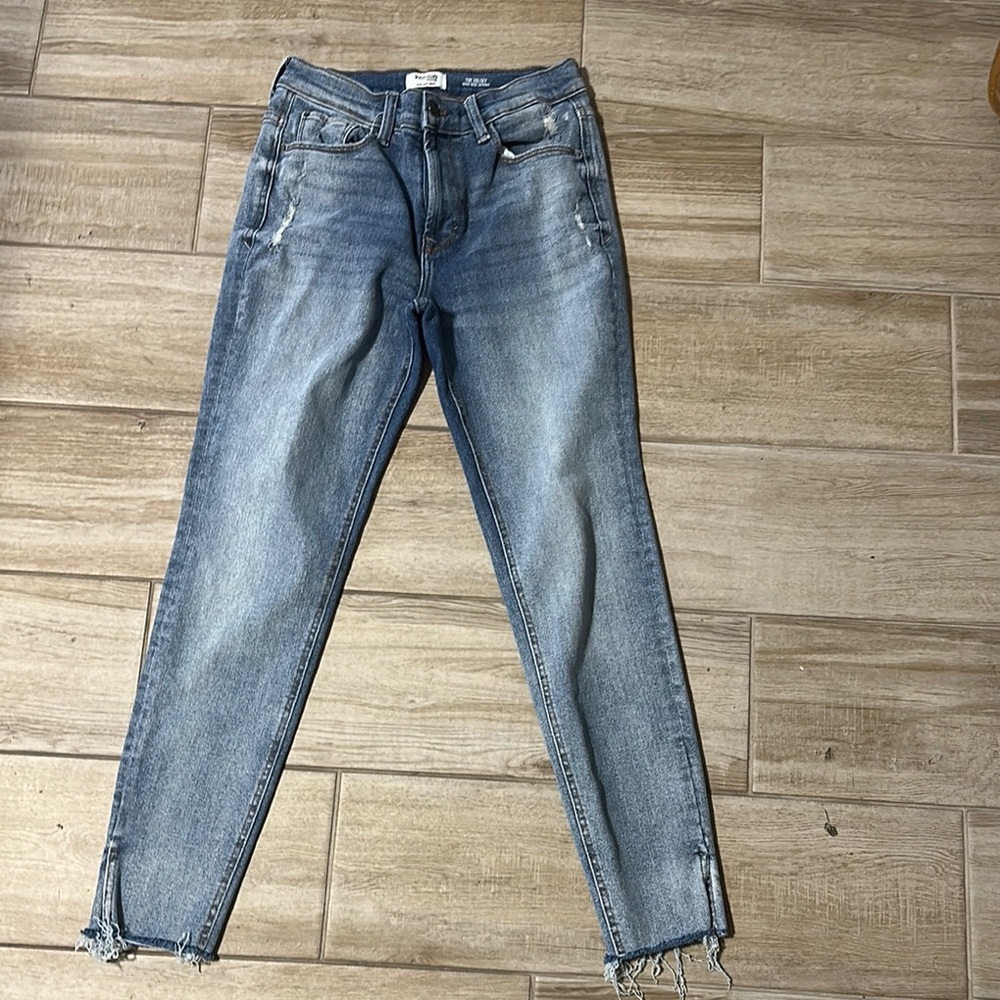 kensie Jeans for Women The Kelsey High-Rise Skinny Raw Edge Hem 28-Inch Inseam